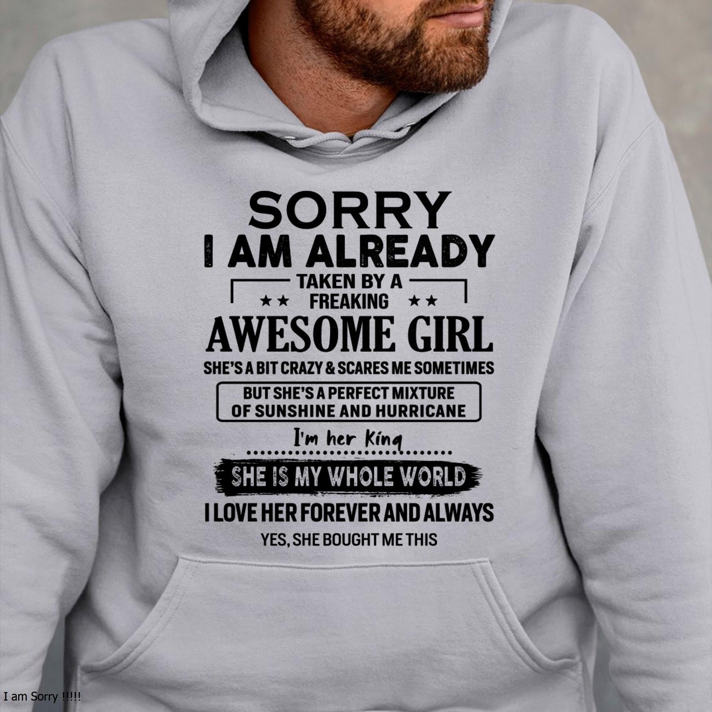 Sorry I Am Already Taken By A Freaking Awesome Girl - Gift For Husband From Wife - Virgo00 (SKU-TSRGIRL-00)