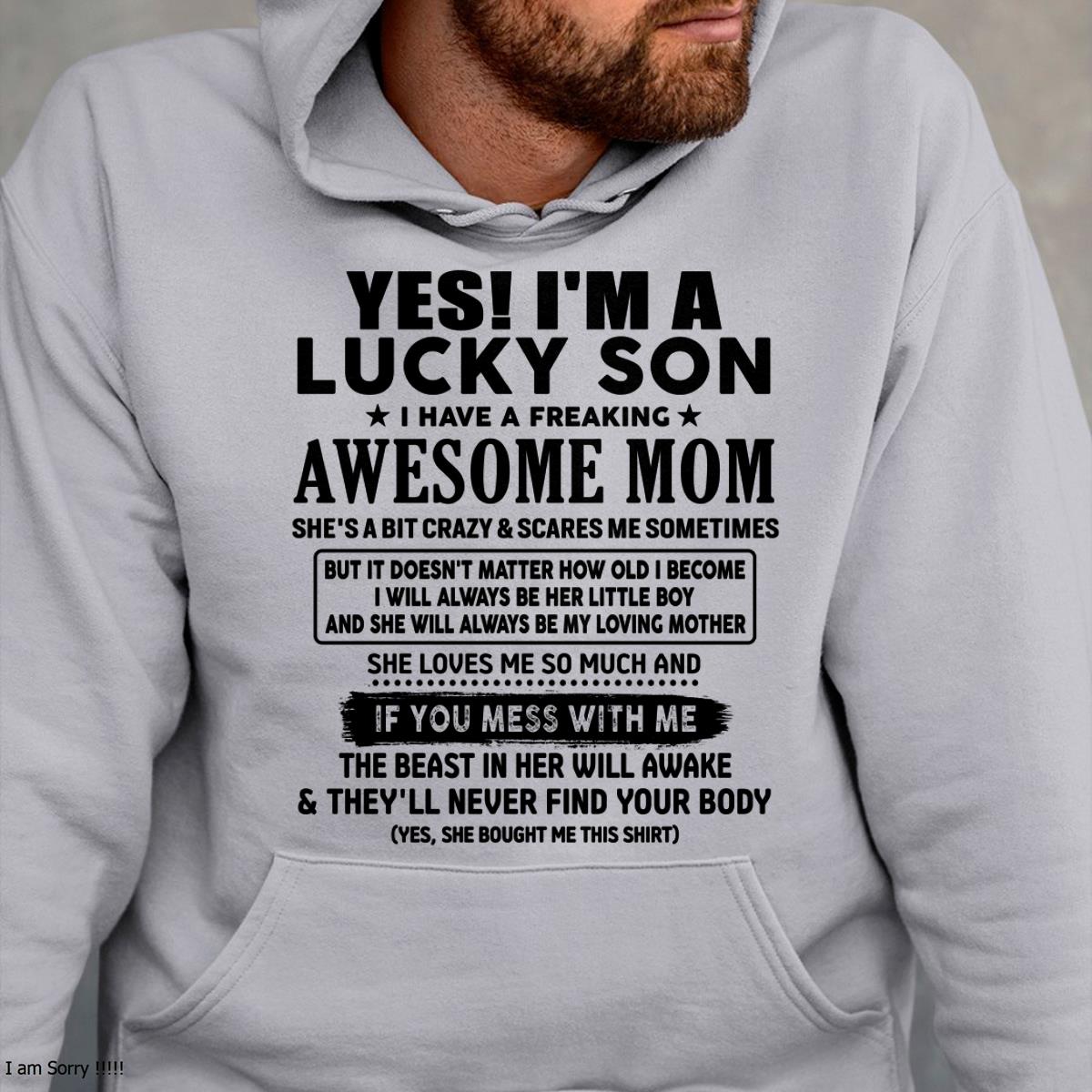 I am Lucky Son - Gift For Son From Mom - virgo00 - (SKU-T1206LMS-00)