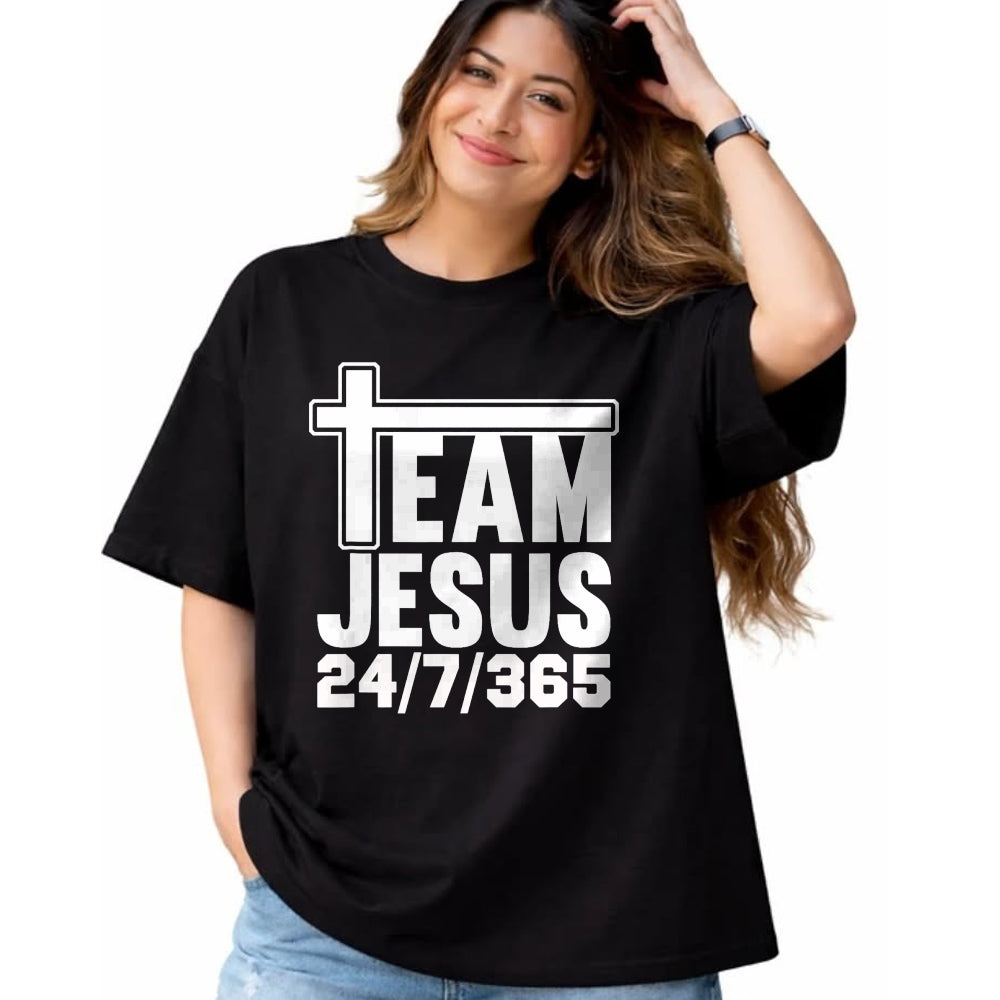 Christian Tee, Christian Faith Unisex T-Shirt/Hoodie/Sweatshirt HLT00 - Team Jesus 247365 Men Women Matching Family Christian T-Shirt