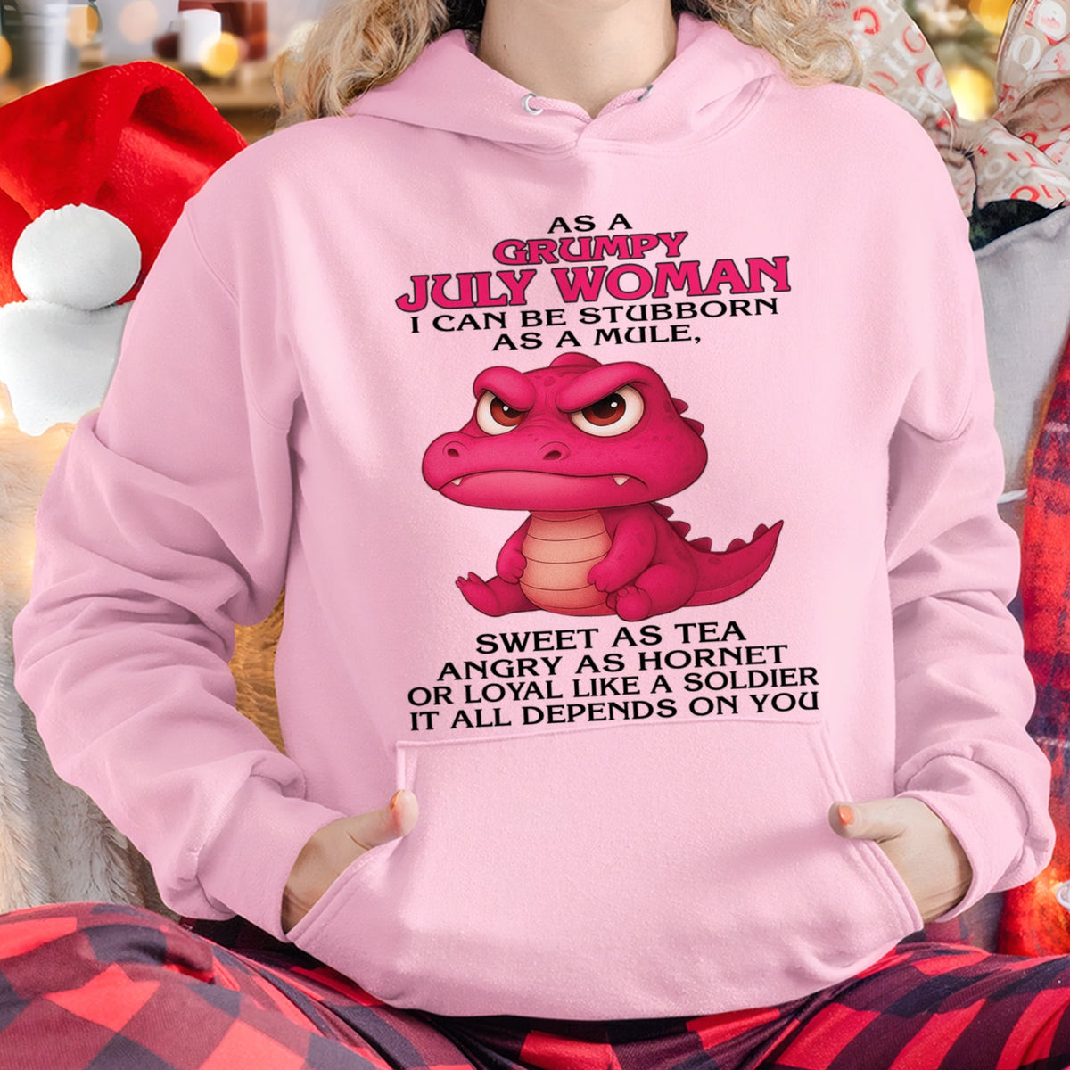 Born in July – Grumpy Woman Quote Funny Alligator Design, Stubborn Sweet Angry Loyal – FMA Virgo07 (SKU09-31-07)