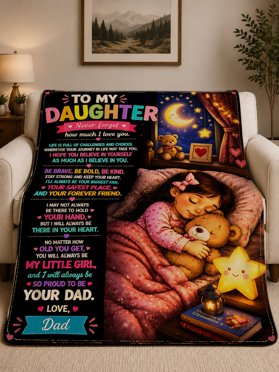 Family Blanket - From Dad - To My Daughter - Virgo - ( SKU2608-417)