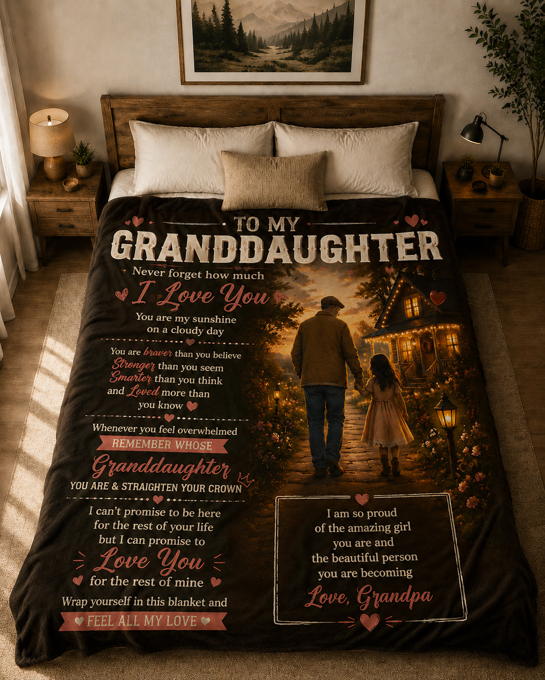 Family Blanket - From Grandpa - To My Granddaughter - Virgo - ( SKU2608-600)