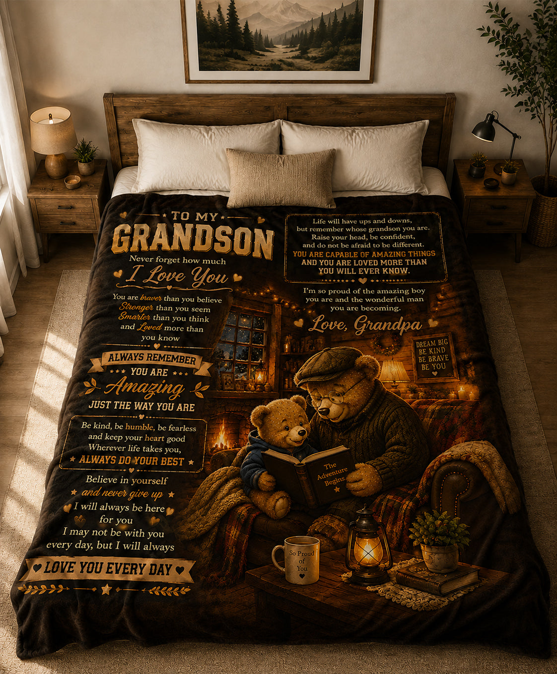 Family Blanket - From Grandpa - To My Grandson - Virgo - ( SKU2608-599)