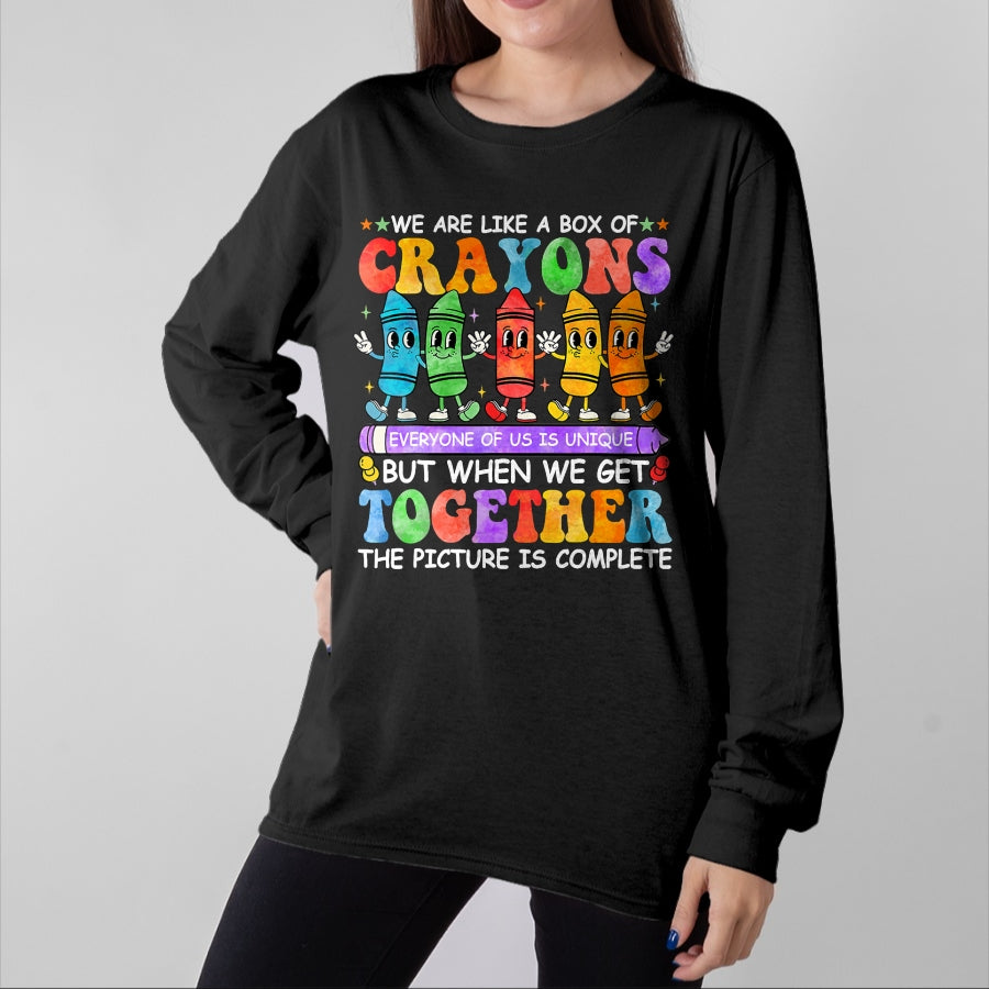 Best Student Shirt, Funny Back To School UnisexT-Shirt/Hoodie/Sweatshirt HLT00 - Funny Teacher We are Like A Box of Crayons Back to School T-Shirt
