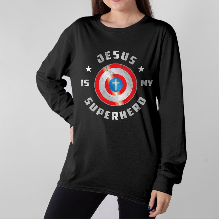 Christian Tee, Christian Faith Unisex T-Shirt/Hoodie/Sweatshirt HLT00 - Jesus is My Superhero Fun Christian Religious T-Shirt