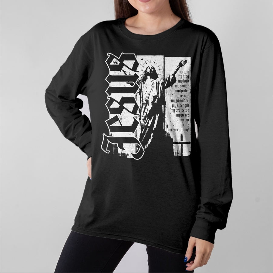 Christian Tee, Christian Faith Unisex T-Shirt/Hoodie/Sweatshirt HLT00 - Jesus Christ God King Lord Savior Strength Prayer Christian T-Shirt