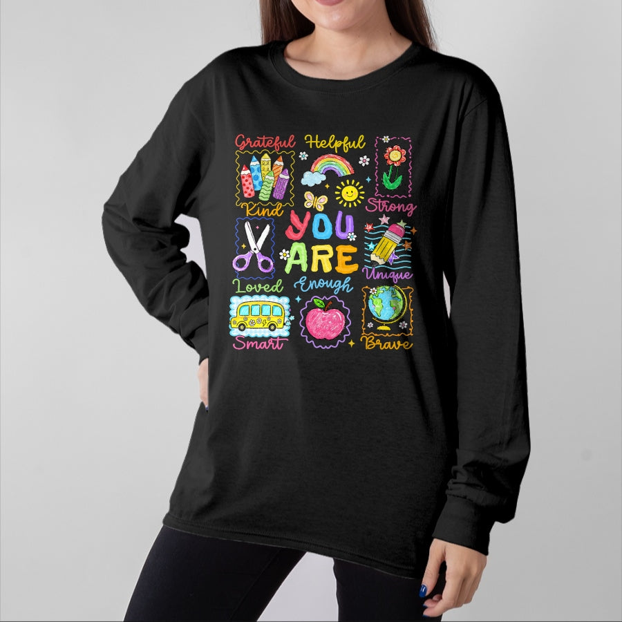 Best Student Shirt, Funny Back To School UnisexT-Shirt/Hoodie/Sweatshirt HLT00 - Back to School You are Smart Kind Enough Teacher Kid T-Shirt