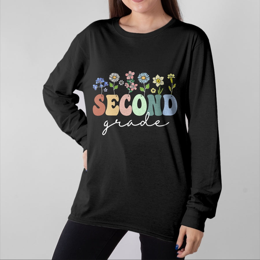 Best Student Shirt, Funny Back To School UnisexT-Shirt/Hoodie/Sweatshirt HLT00 - 2nd Grade Wildflower Floral Back to School Teacher Gift T-Shirt