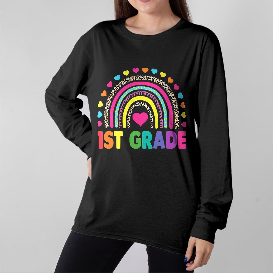 Best Student Shirt, Funny Back To School UnisexT-Shirt/Hoodie/Sweatshirt HLT00 - First Grade Rainbow Girls Boys Teacher Team 1st Grade Squad T-Shirt