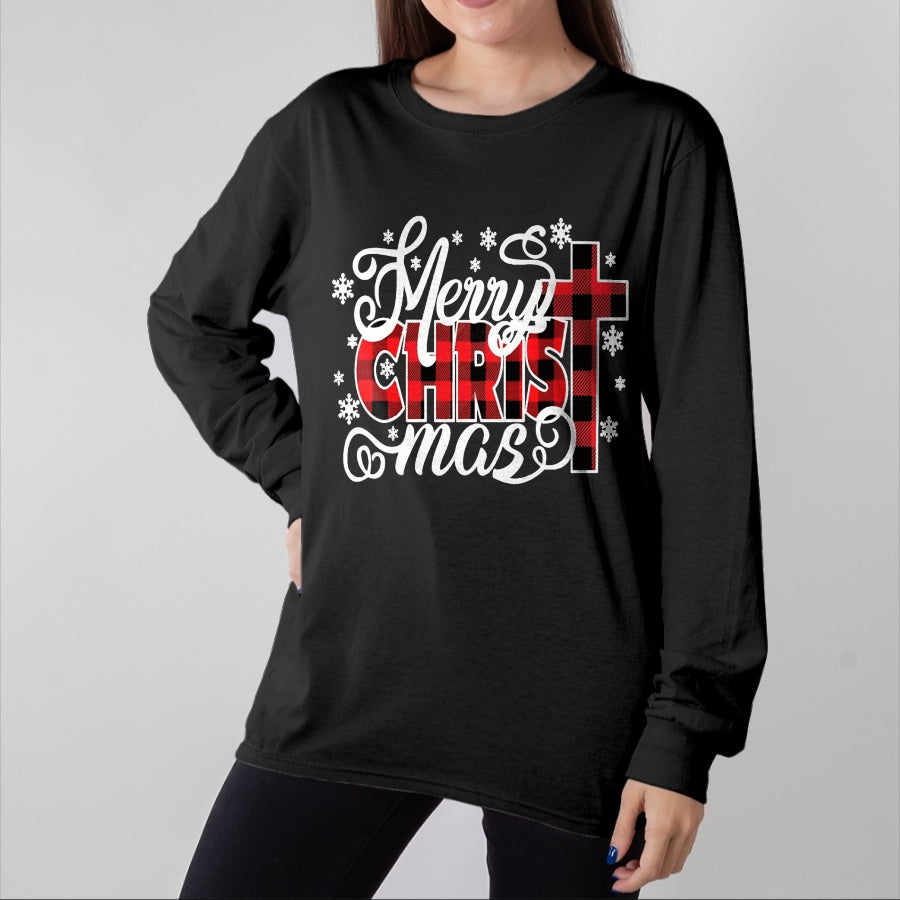 Christian Tee, Christian Faith Unisex T-Shirt/Hoodie/Sweatshirt HLT00 - Merry Christ Mas Christian Jesus Christmas PJs Xmas Pajamas T-Shirt