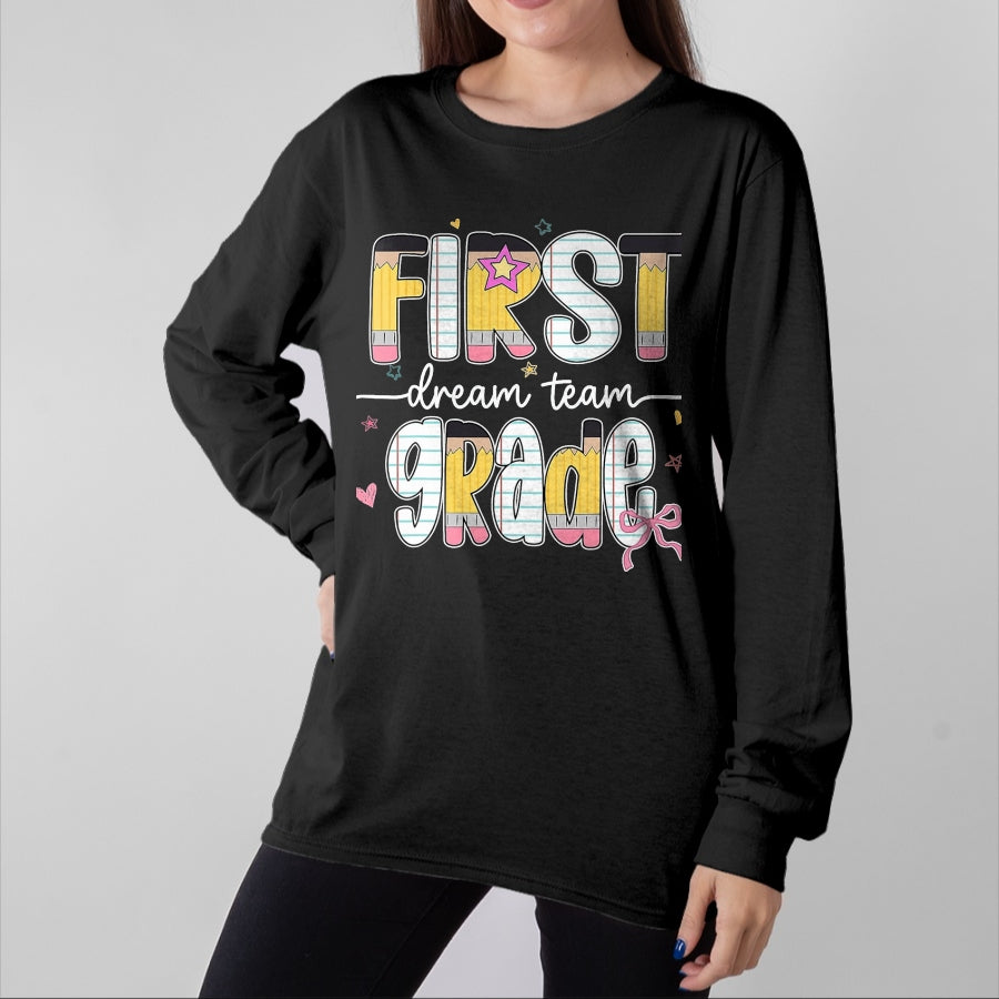 Best Student Shirt, Funny Back To School UnisexT-Shirt/Hoodie/Sweatshirt HLT00 - 1st Grade Dream Team Back to School Teacher Student Kids T-Shirt, Men, Black, 3X-Large