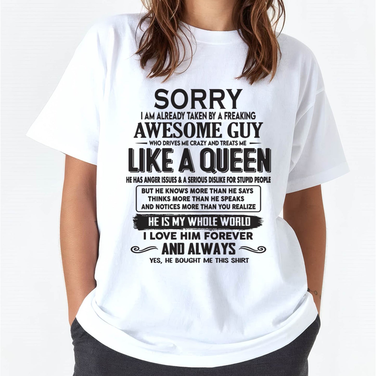 Sorry I am already taken by a freaking awesome guy - Gift for Wife From Husband - Virgo00 (SKU08-25-00)
