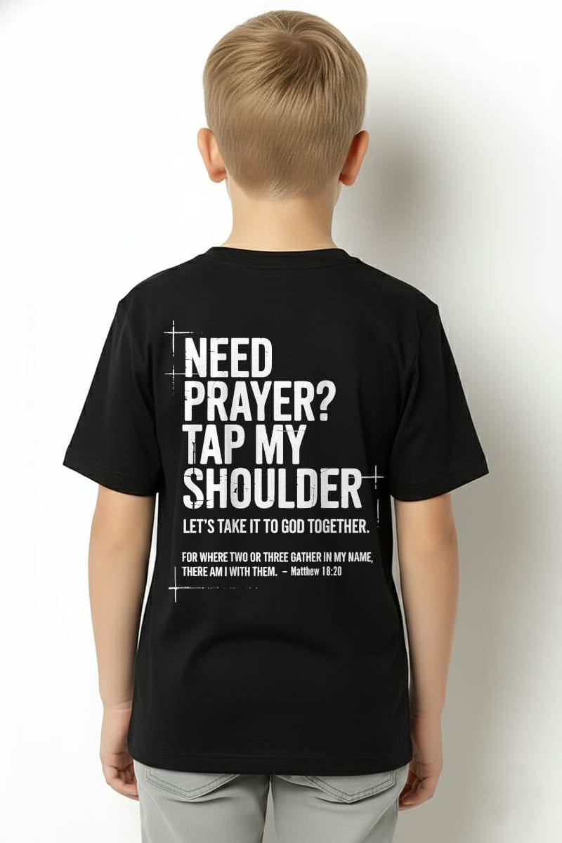 Need Prayer Tap My Shoulder Bible Verse Christian On Back T-Shirt-For Men-Virgo00 (SKU2707-Ni-01)