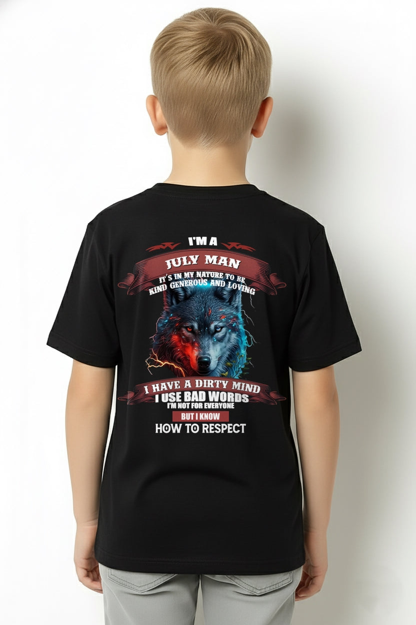JULY - KNOW HOW TO RESPECT - BIRTHDAY T-SHIRT FOR MEN - Virgo07 / male (SKU12-162-07)