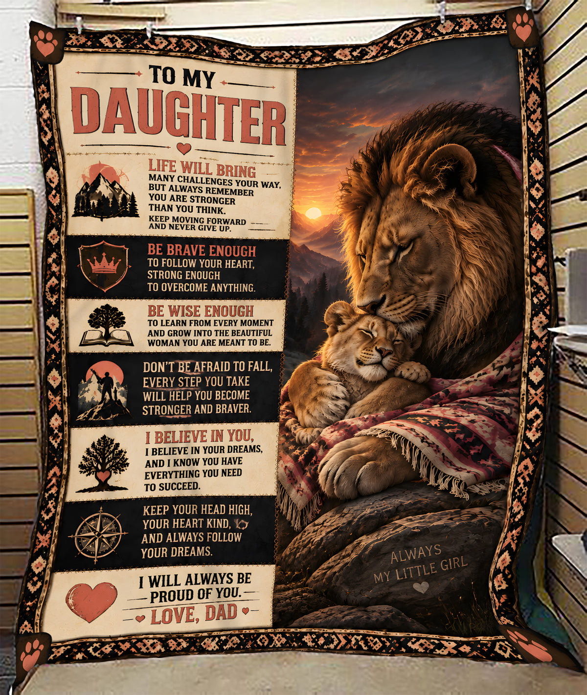 Family Blanket - From Dad - To My Daughter - Virgo - ( SKU2609-36)