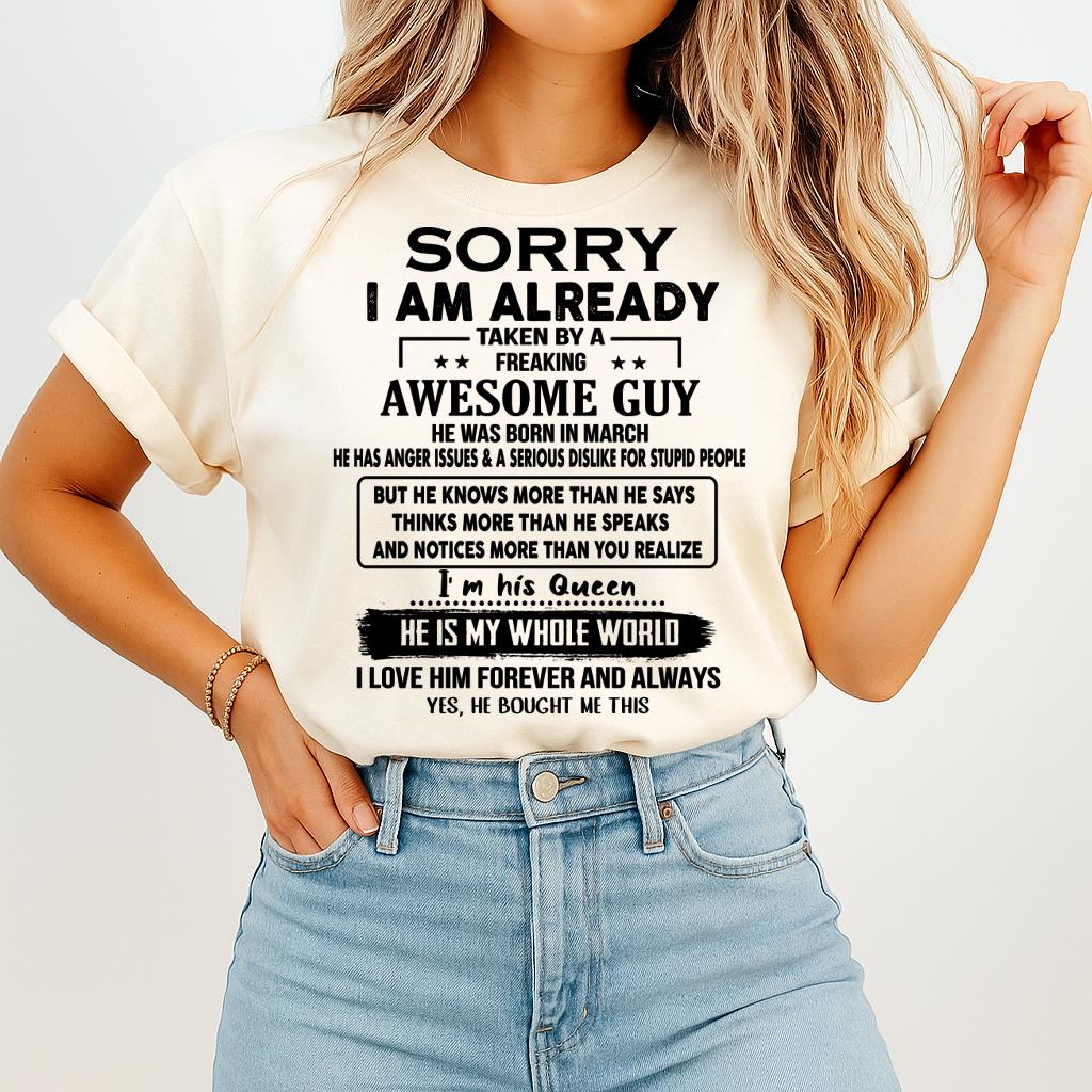 March - Awesome Guy - Perfect gift for girlfriend or wife From Husband - Virgo03 (SKUT08-11-03)