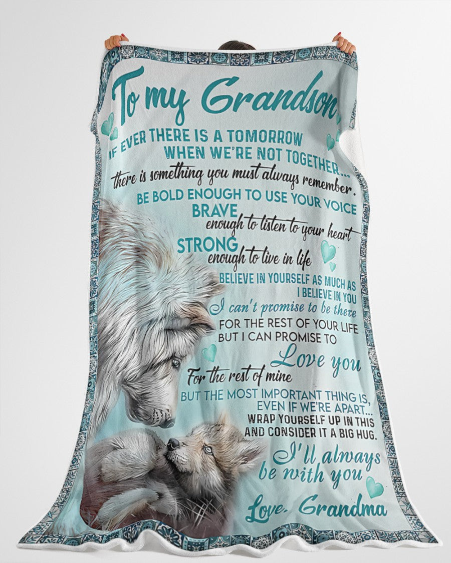 BLANKET FOR GRANDSON – COMFORT & WARMTH GIFT FROM GRANDMA Sherpa Fleece Quilt Blanket NTTD00 (SKUB06-109)