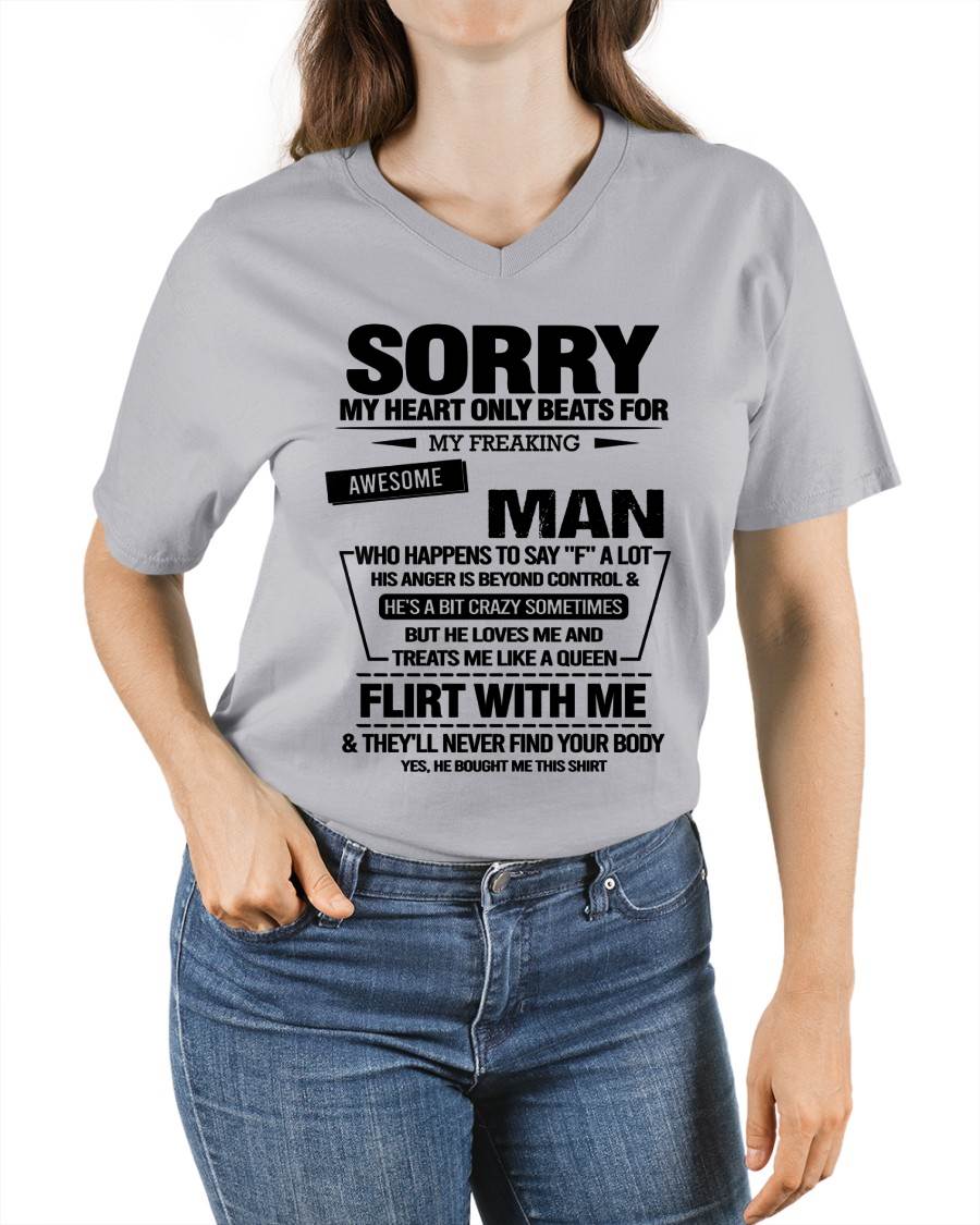 SORRY MY HEART ONLY BEATS FOR MY FREAKING AWESOME MAN - FROM HUSBAND - virgo00 (SKU26T-01-34-00)
