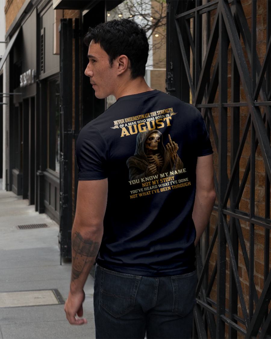 AUGUST - NEVER UNDERESTIMATE - BIRTHDAY T-SHIRT FOR MEN - Virgo08 (SKU26T-01-06-08)