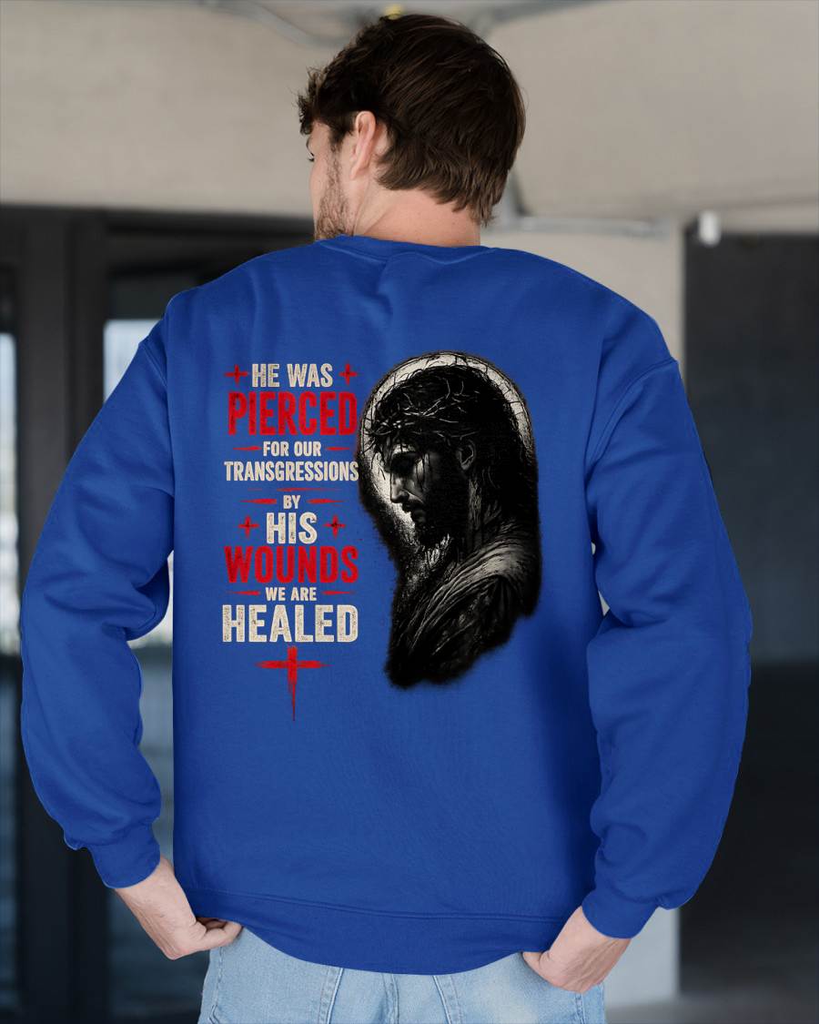 HE WAS PIERCED FOR OUR TRANSGRESSIONS - CHRISTIAN T-SHIRT - FOR MEN Virgo00 (SKU2608-71)
