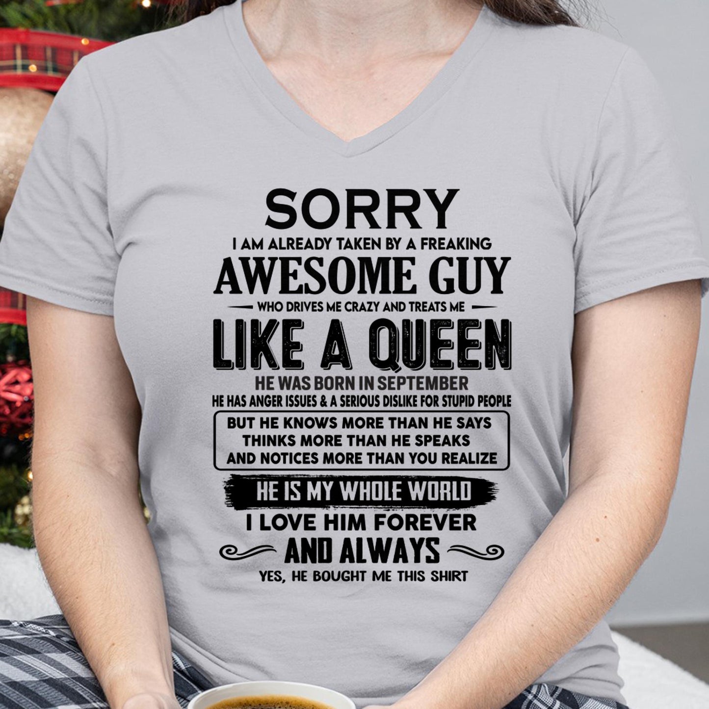 September - Sorry I am already taken by a freaking awesome guy - Gift for Wife From Husband - Virgo09 (SKU-SRG-09)