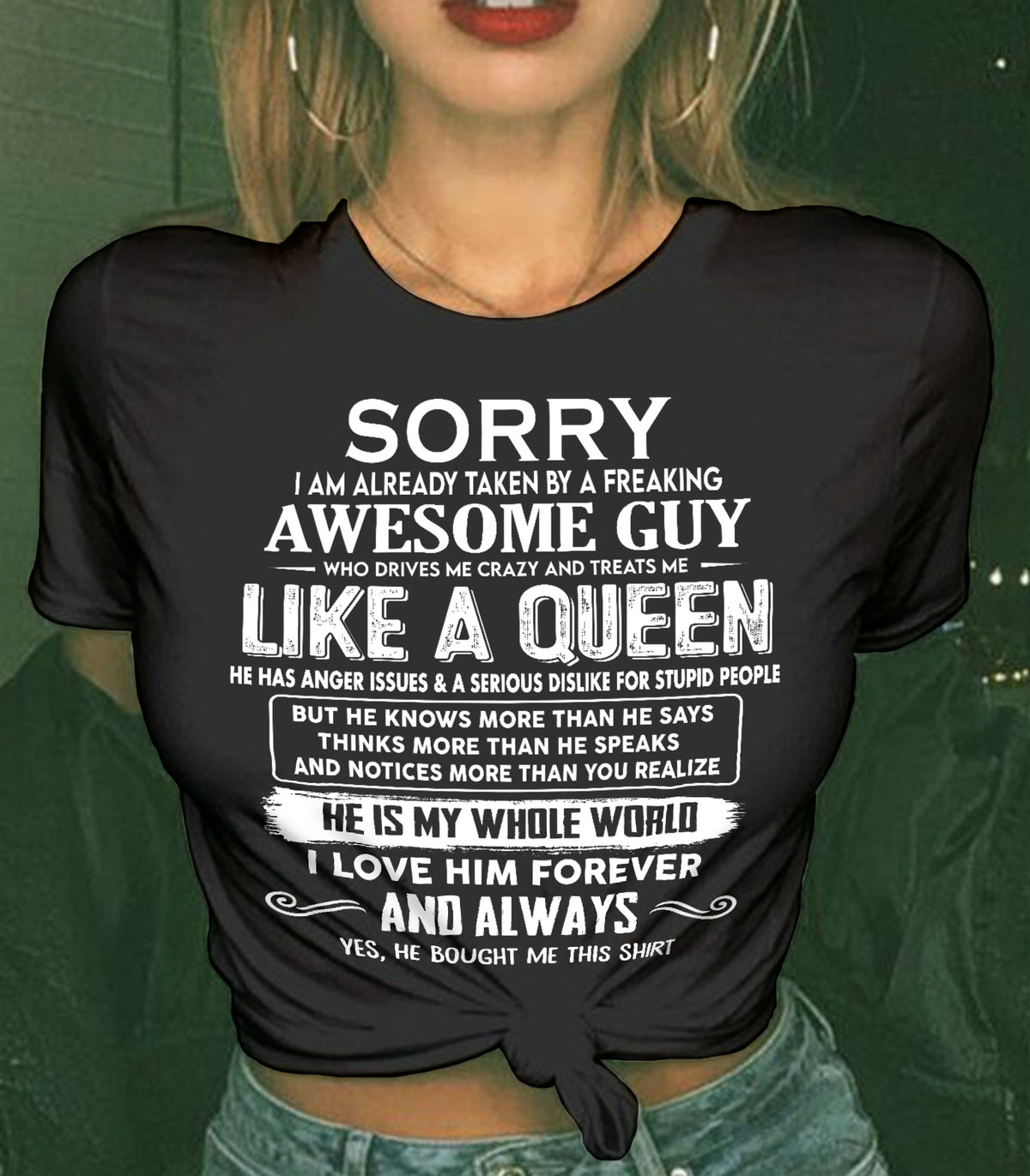 SHIRT Sorry, I’m Already Taken By A Freaking Awesome Guy - From Husband - To Wife - Virgo00 (SKU2602-41-00)