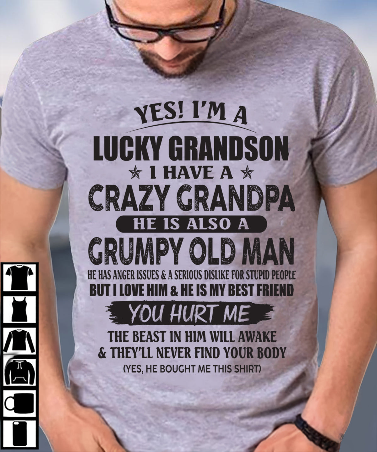 LUCKY GRANDSON OF CRAZY GRANDPA -  PERFECT GIFT FROM GRANDPA - virgo00 (SKU12-145-00)