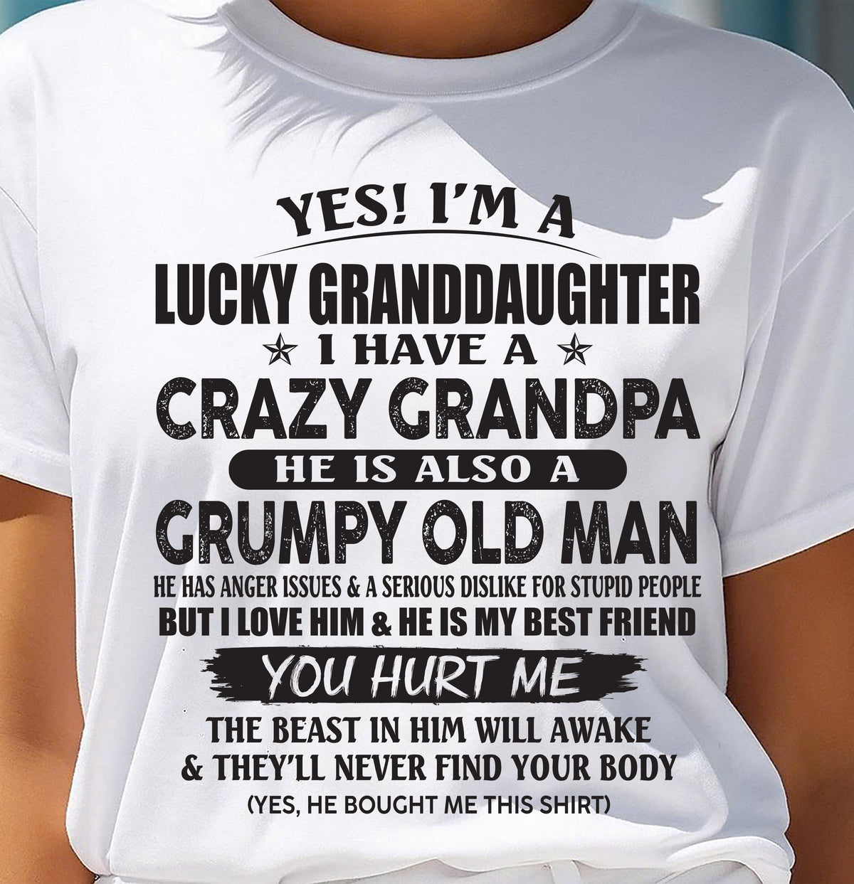 LUCKY GRANDDAUGHTER OF CRAZY GRANDPA - PERFECT GIFT FOR YOUR GRANDDAUGHTER FROM GRANDPA - virgo00 (SKU10-150-00)