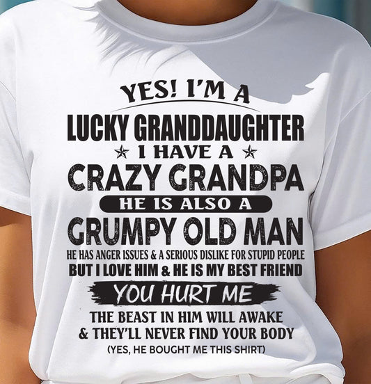 LUCKY GRANDDAUGHTER OF CRAZY GRANDPA - PERFECT GIFT FOR YOUR GRANDDAUGHTER FROM GRANDPA - virgo00 (SKU10-150-00)