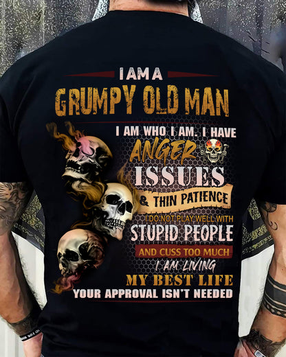 Grumpy Old Man T-Shirt - Funny Skull Anger Issues Tee - Perfect Gift For Men Virgo00 (SKU08-67-00)