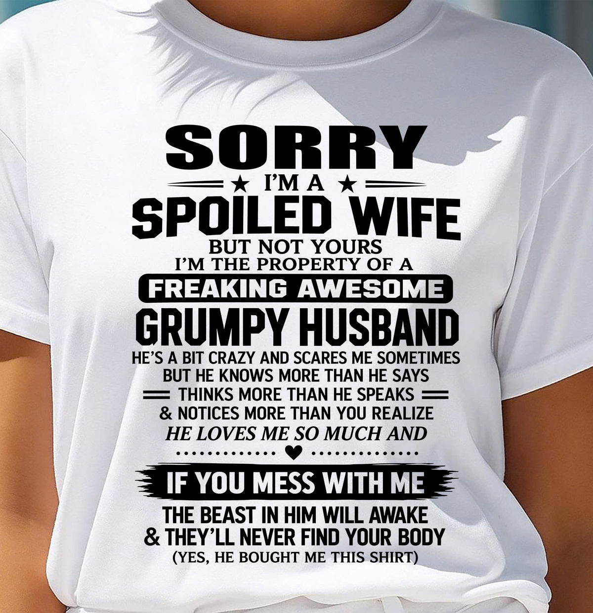 SHIRT Spoiled Wife – Taken By An Awesome Grumpy Husband - From Husband - To Wife - Virgo00 (SKU2610-107-00)
