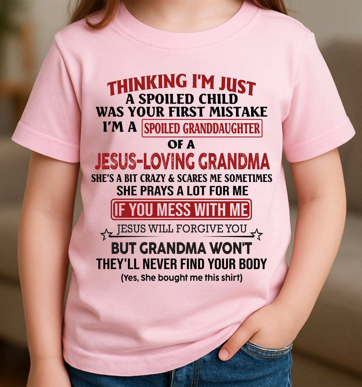 Christian Girl Shirt – Spoiled by Grandma – From Grandma to Granddaughter virgo00 (SKU07-181-00)