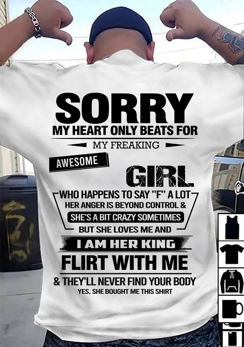 SORRY MY HEART ONLY BEATS FOR MY FREAKING AWESOME GIRL - FROM WIFE - virgo00 (SKU26T-01-59-00)