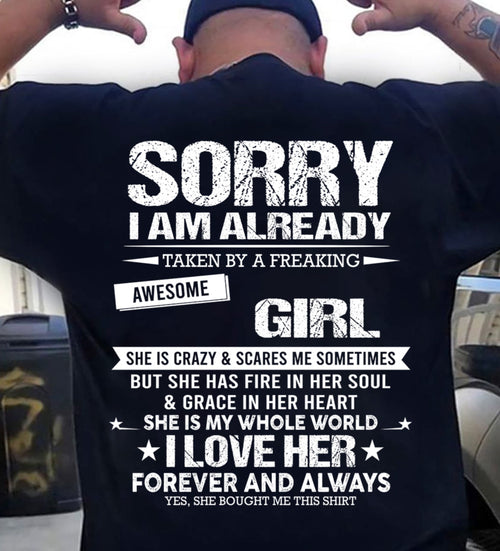 SORRY I AM ALREADY TAKEN BY A FREAKING AWESOME GIRL - FROM WIFE - virgo00 (SKU12-298-00)