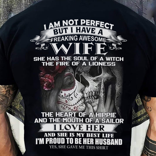I Am Not Perfect But I Have A Freaking Awesome Wife - Gift For Husband From Wife - Virgo00 (SKU06-31-00)