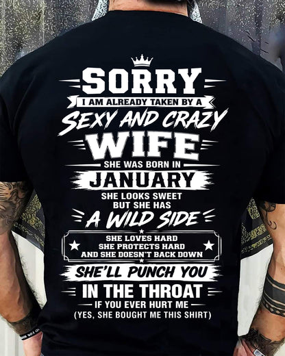 JANUARY SHIRT Sexy And Crazy Wife - To Wife - From Husband - Virgo01 (SKU2609-257-01)