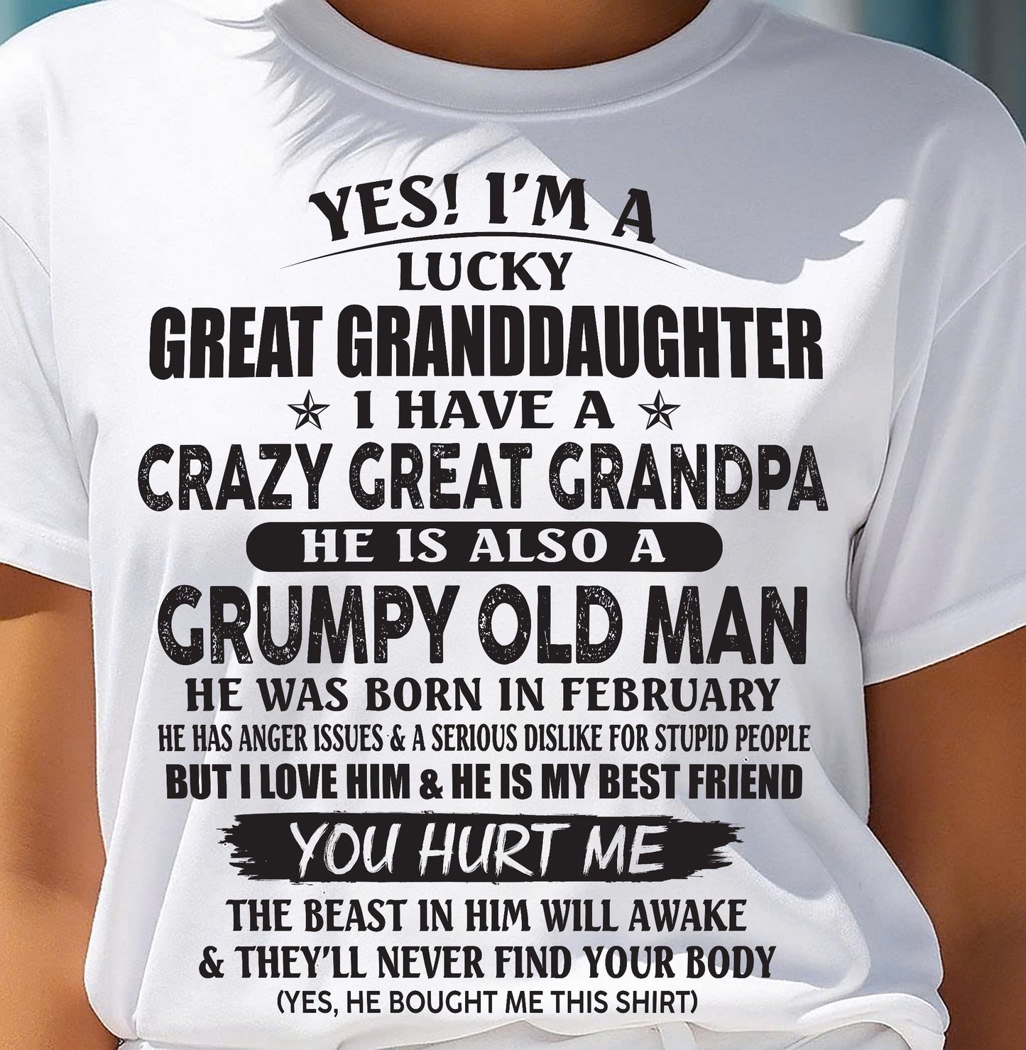 FEBRUARY - LUCKY GREAT GRANDDAUGHTER OF CRAZY GREAT GRANDPA - PERFECT GIFT FROM GREAT GRANDPA - virgo02 (SKU12-287-02)