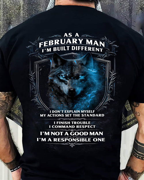 FEBRUARY - BUILT DIFFERENT - BIRTHDAY T-SHIRT FOR MEN - Virgo02 (SKU12-301-02)
