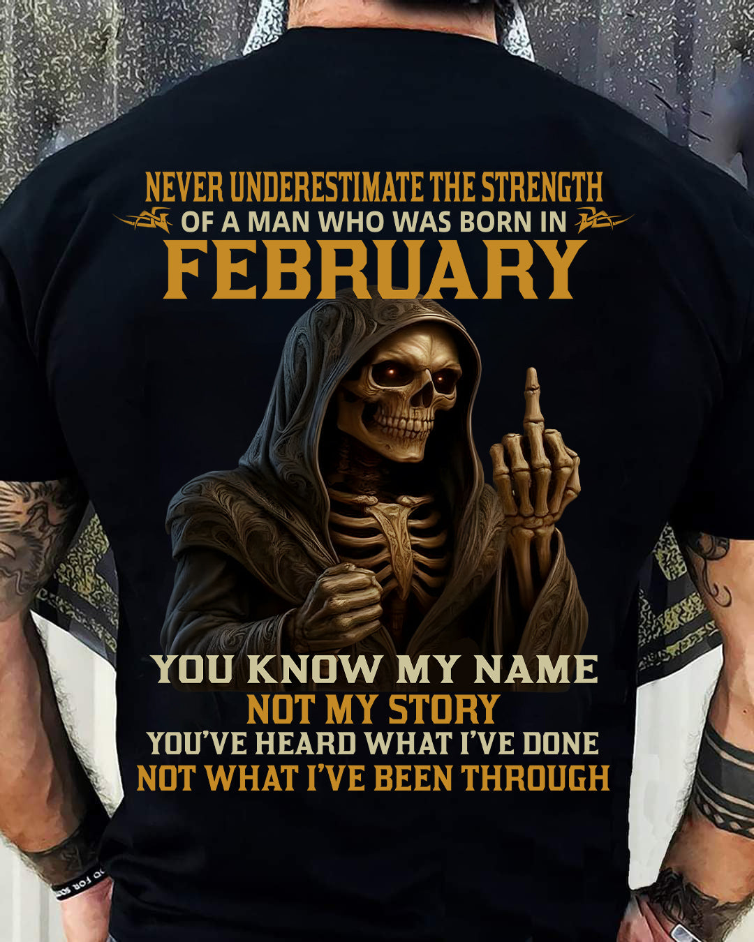 FEBRUARY - NEVER UNDERESTIMATE - BIRTHDAY T-SHIRT FOR MEN - Virgo02 (SKU26T-01-06-02)