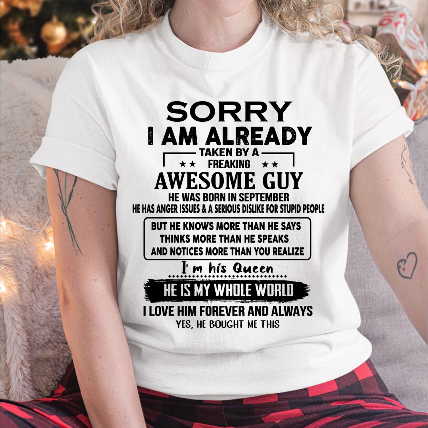 September - Awesome Guy - Perfect gift for your girlfriend or wife  From Husband - Virgo09 (SKUT08-11-09)