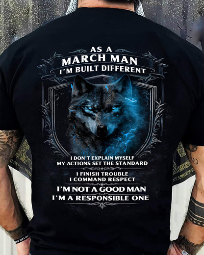 MARCH - BUILT DIFFERENT - BIRTHDAY T-SHIRT FOR MEN - Virgo03 (SKU12-301-03)