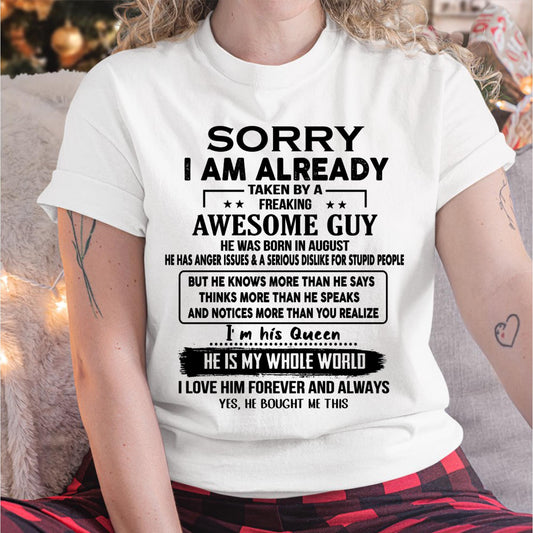 August - Awesome Guy - Perfect gift for your girlfriend or wife  From Husband - Virgo08 (SKUT08-11-08)