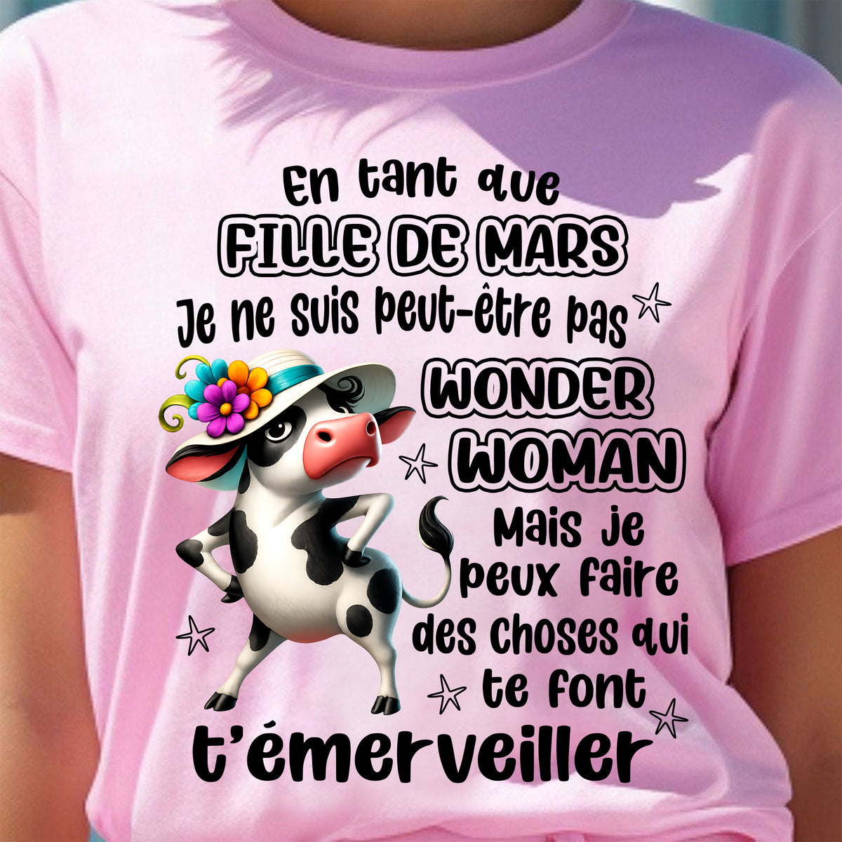 MARS SHIRT Je ne suis peut-être pas WONDER WOMAN - Virgo03 (SKU2605-39-03)
