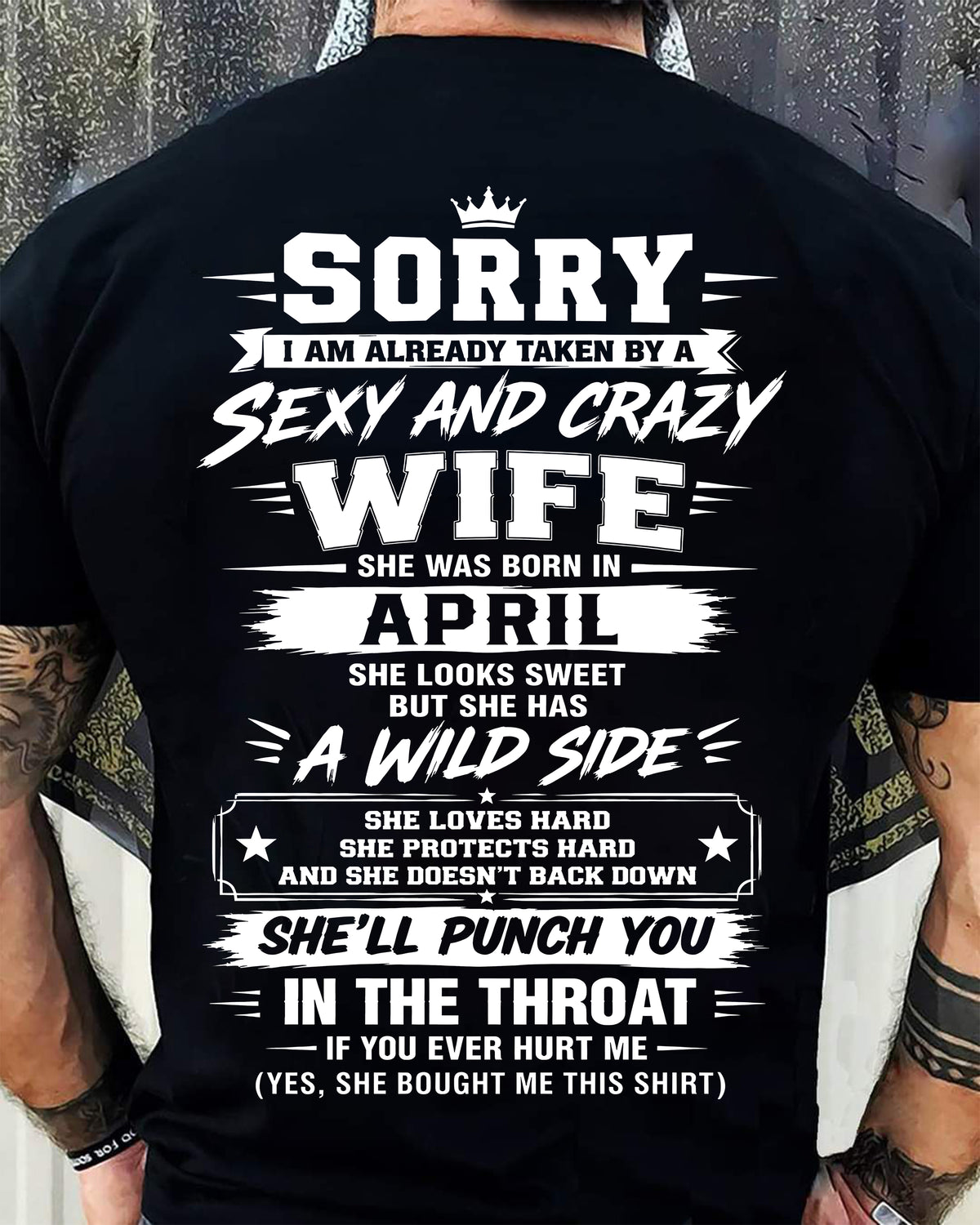 APRIL SHIRT Sexy And Crazy Wife - To Wife - From Husband - Virgo04 (SKU2609-257-04)