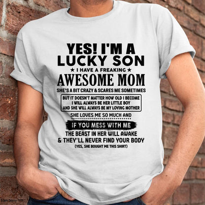 I am Lucky Son - Gift For Son From Mom - virgo00 - (SKU-T1206LMS-00)