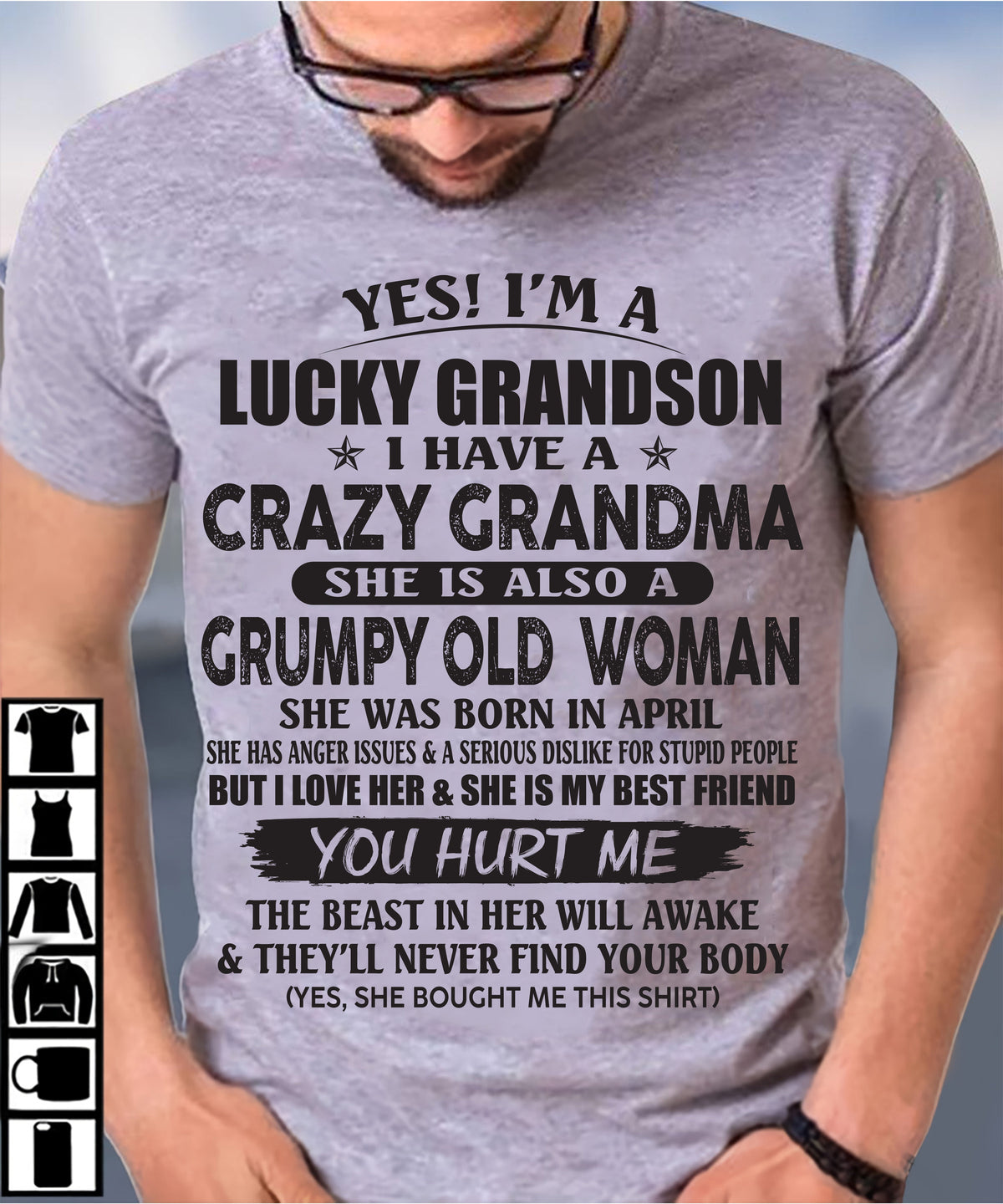 APRIL - LUCKY GRANDSON OF CRAZY GRANDMA -  FROM GRANDMA - virgo04 (SKU10-173-04)