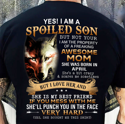 April - Lucky Son of Awesome Mom - Perfect Gift for Son From Mom - virgo04 (SKU10-128-04)