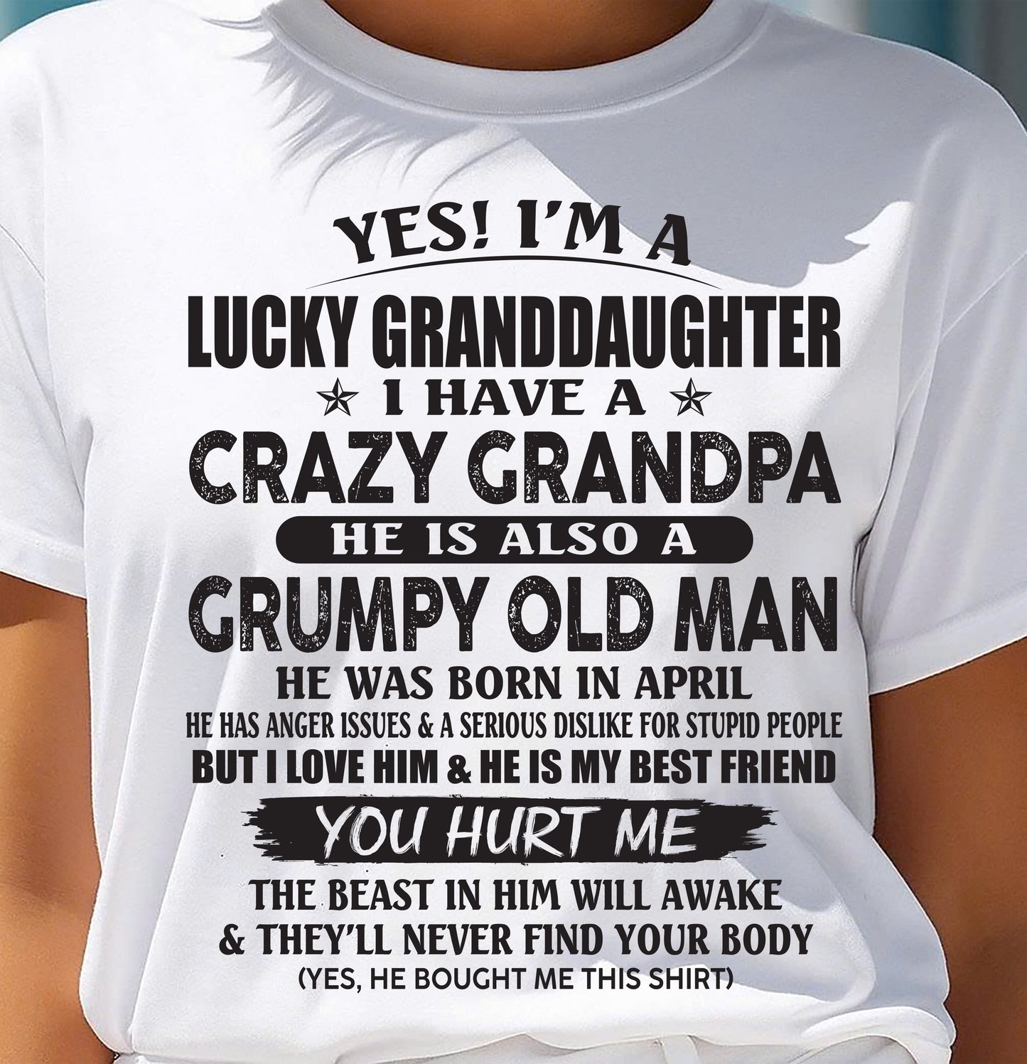 APRIL - LUCKY GRANDDAUGHTER OF CRAZY GRANDPA - PERFECT GIFT FOR YOUR GRANDDAUGHTER FROM GRANDPA - virgo04 (SKU10-150-04)