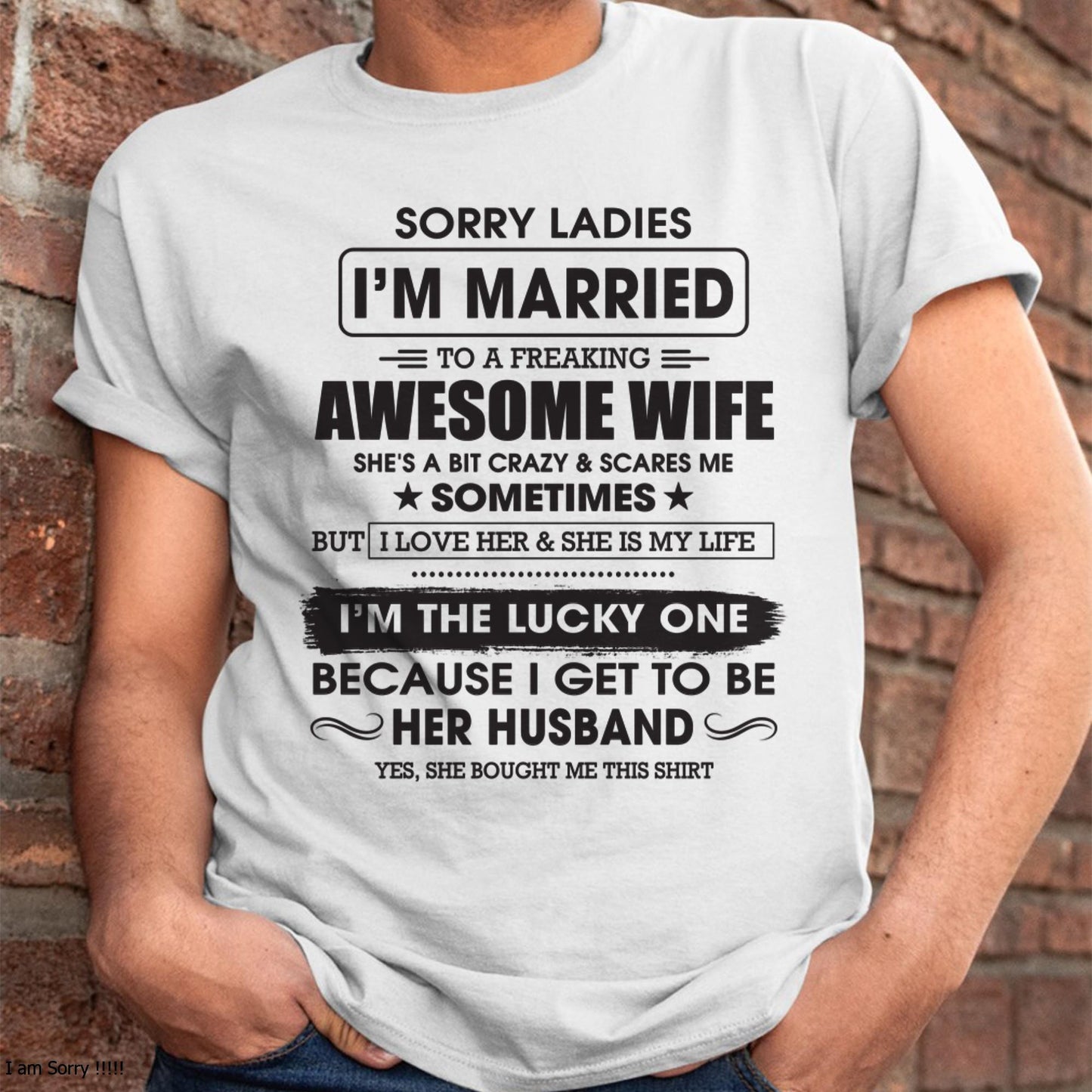 Sorry Ladies I'm Married To A Freaking Awesome Wife - Gift For Husband From Wife - Virgo00 (SKU06-45-00)