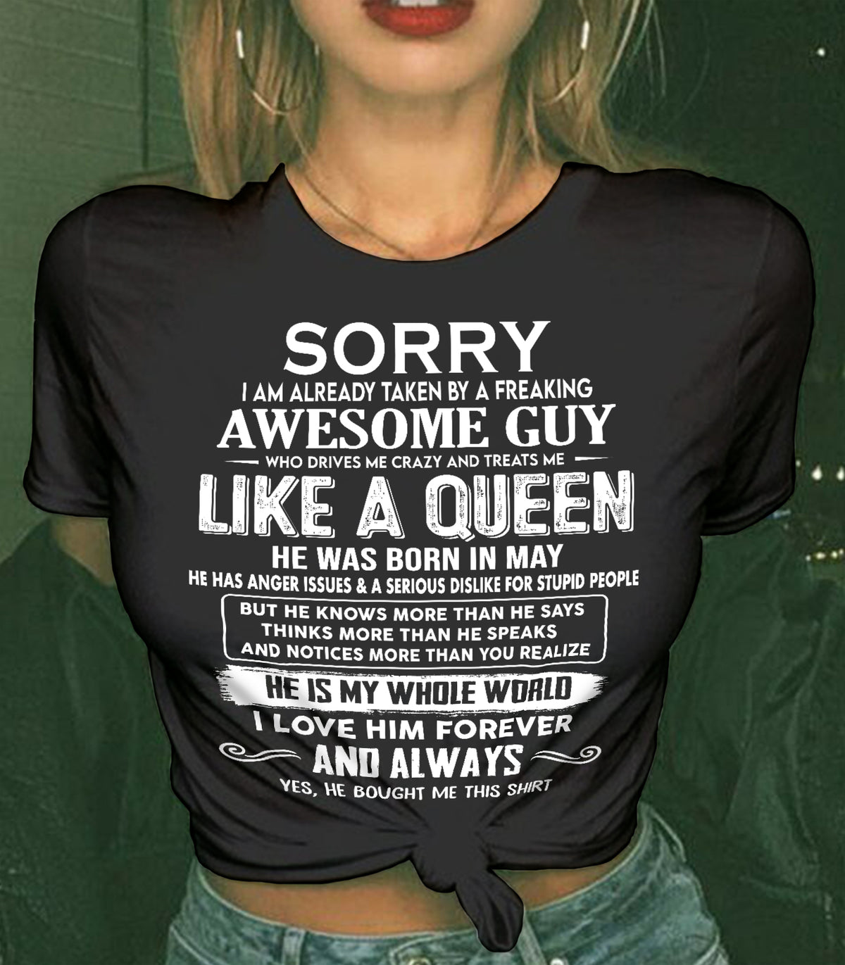 MAY SHIRT Sorry, I’m Already Taken By A Freaking Awesome Guy - From Husband - To Wife - Virgo05 (SKU2602-41-05)